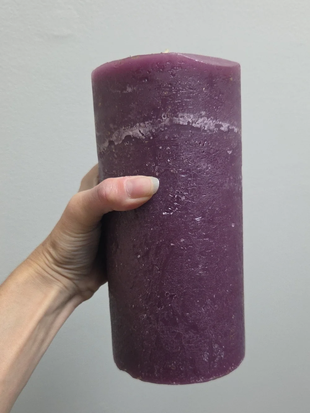 Hobby Lobby Deep Purple Rustic Pillar Candle